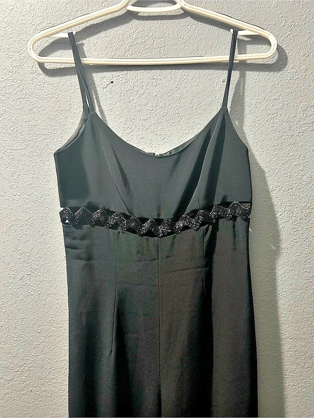 Niteline Black Lace-Trim jump suit Size 4 Like New